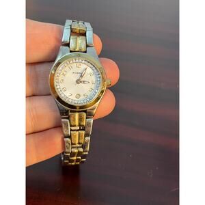 Fossil Womens Watch ES 1747 Two Tone Swarovski Crystal Accent Not Tested
